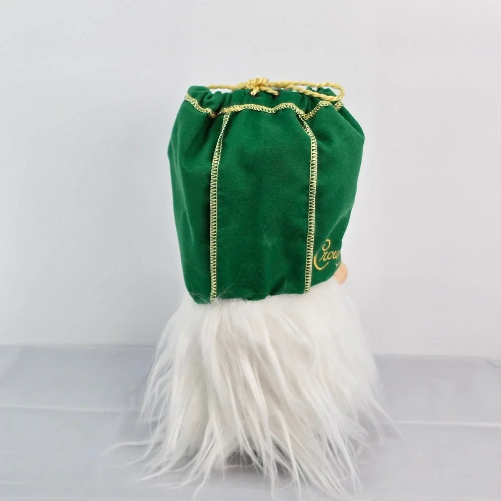 Crown Royal‎ Plush Gnome Christmas Holiday Decor Green Gold Accents Hand Made